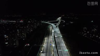 天桥夜景2K航拍实拍